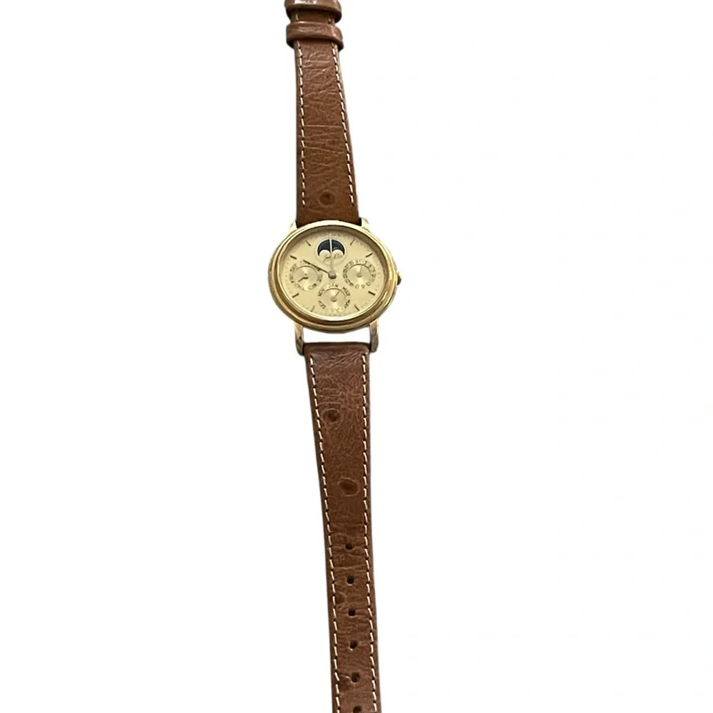 Vintige Jean 'Eve Swiss Quartz Triple Calendar  Moon Phase Watch